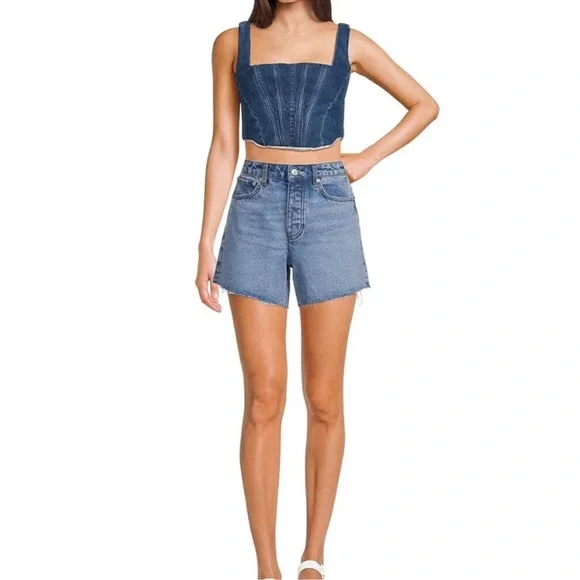 Gianni Bini
Michelle Denim Square Neck Sleeveless Corset Crop Top - Picture 5 of 7